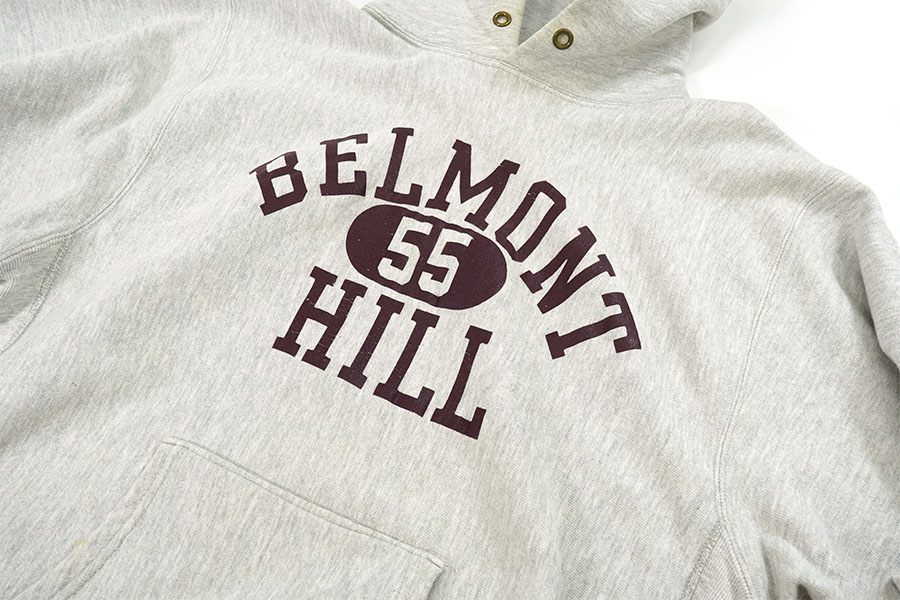 90's 刺繍タグ チャンピオンRWパーカ ''BELMONT HILL'' 3段プリント 表記(XL) USA製