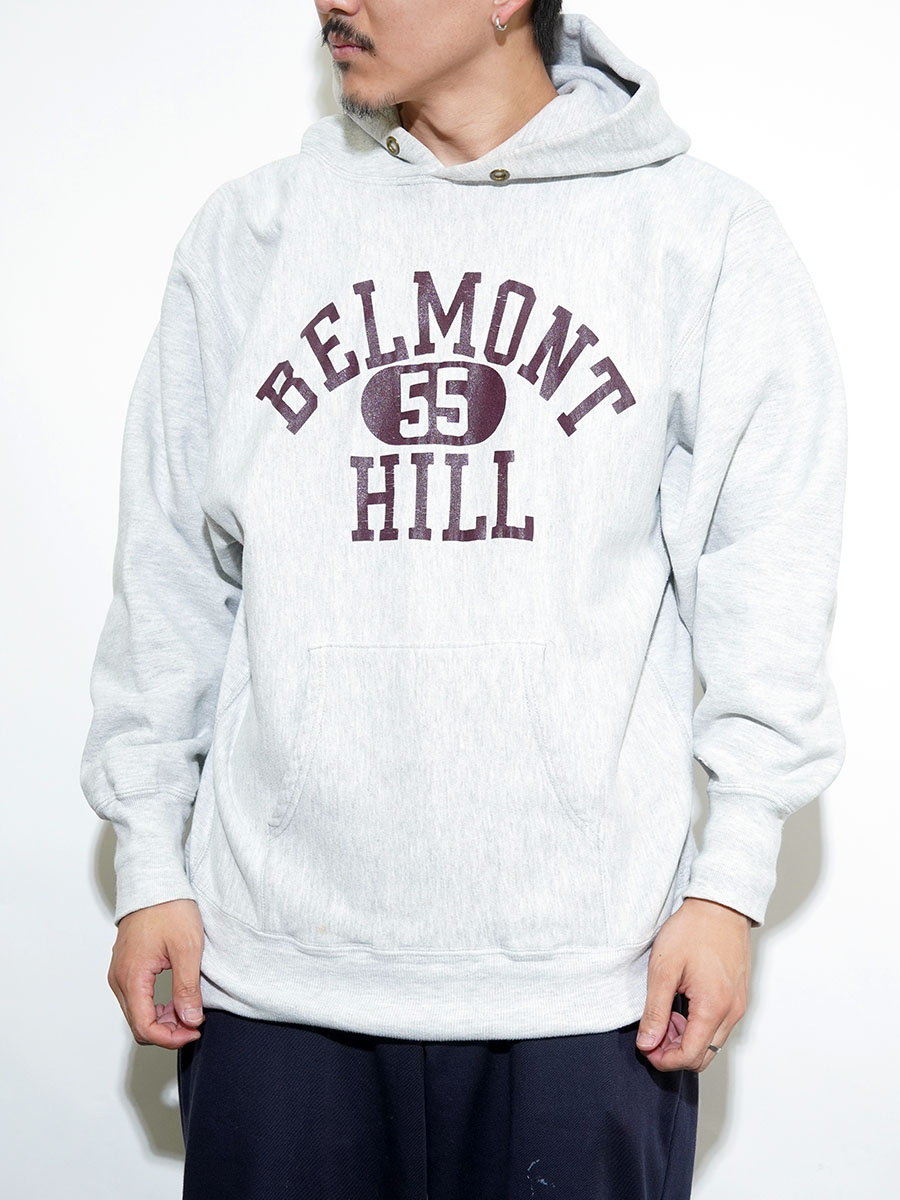 90's 刺繍タグ チャンピオンRWパーカ ''BELMONT HILL'' 3段プリント 表記(XL) USA製
