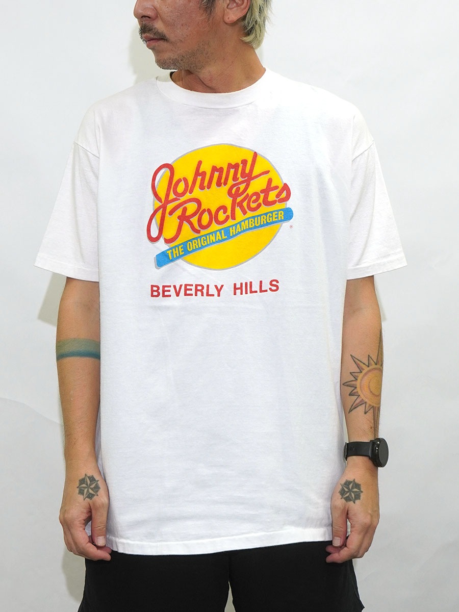 80's～ Hanes ''Johnny Rockets BEVERLY HILLS'' 両面プリント Tシャツ