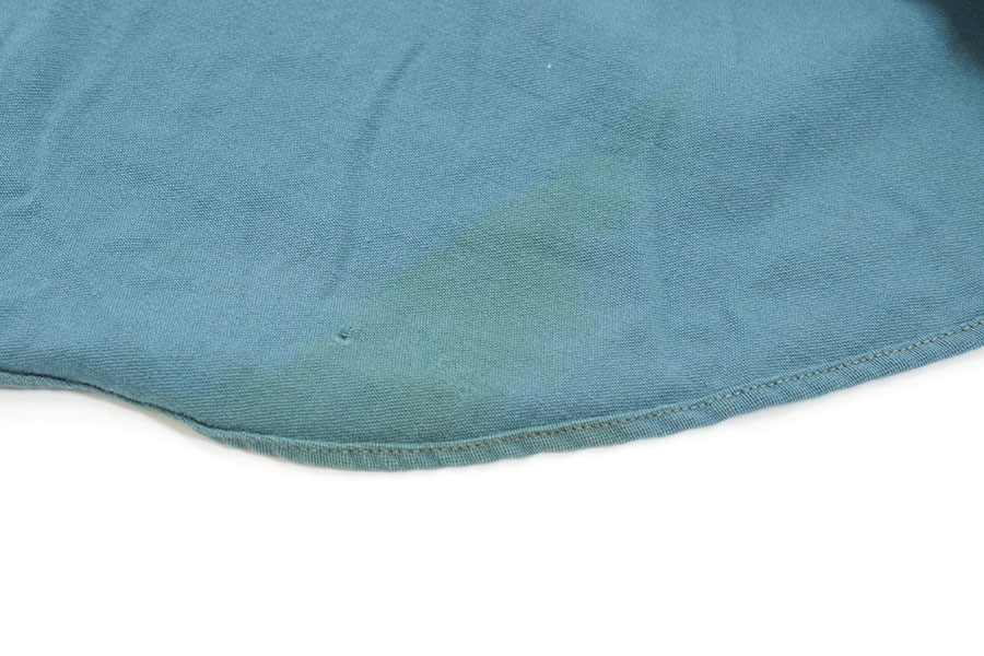 60's Forstmann 100％ VIRGIN WOOL ロングスリーブシャツ スチールブルー 実寸(L位)
