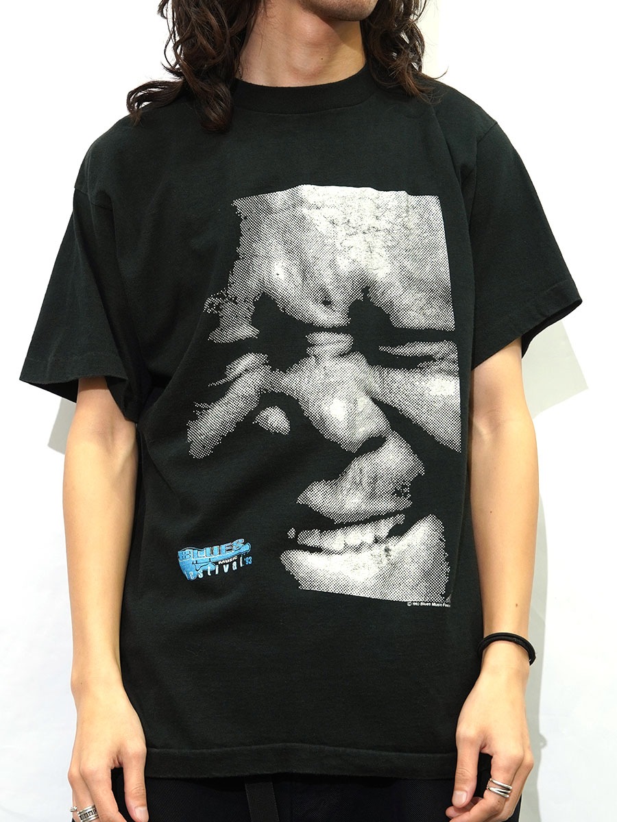 90-00s JUICE MAGAZINE 両面プリントTシャツ L ブラック 90's FRUIT OF THE LOOM ''BLUES MUSIC Festival '93'' 両面プリント T