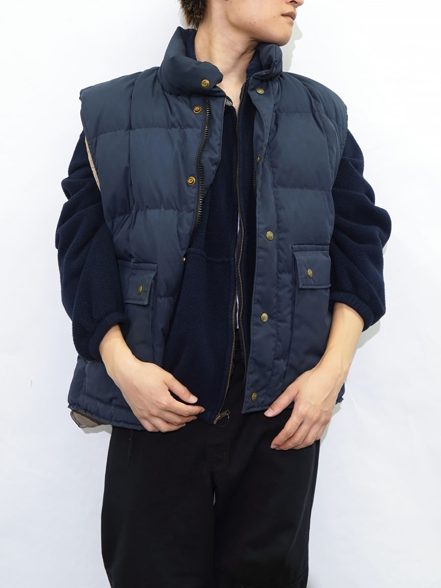 80's EDDIE BAUER BLIZZARD MASTER ベスト ネイビー 表記(L) USA製