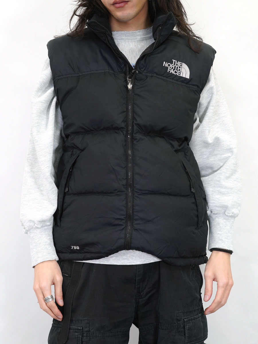 THE NORTH FACE ダウンベスト 700 ブラック 90 S 90's～ THE NORTH FACE 700フィル ヌプシベスト ブラック 表記(M