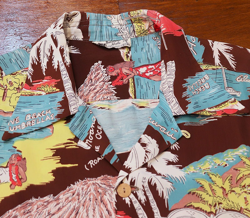 1950s HAWAIIAN SHIRT , Size Ｌ