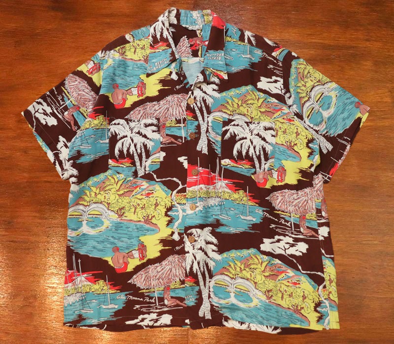 1950s HAWAIIAN SHIRT , Size Ｌ