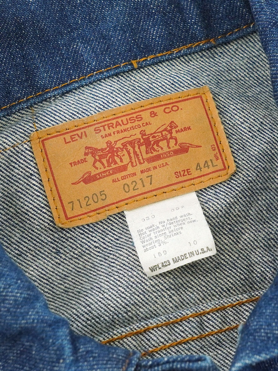 80's LEVI'S 71205-0217 デニムジャケット 濃紺 表記(44L) | すべての