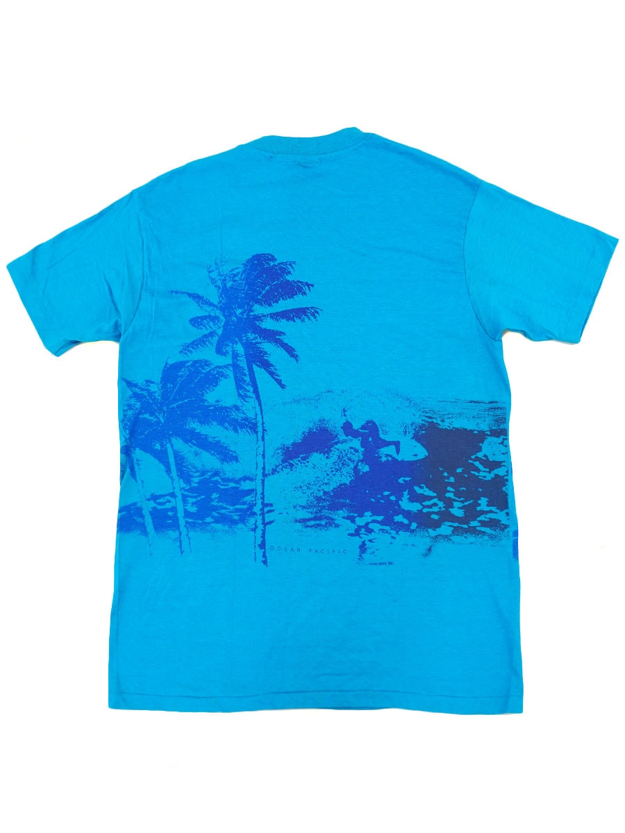 80's OCEAN PACIFIC デカ版 サーフTシャツ 表記(L) USA製 DEAD