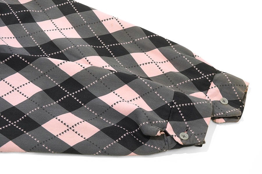 50's ACE Outerwear アーガイル柄 レーヨンギャバブルゾン ピンク！ 実寸(M位)