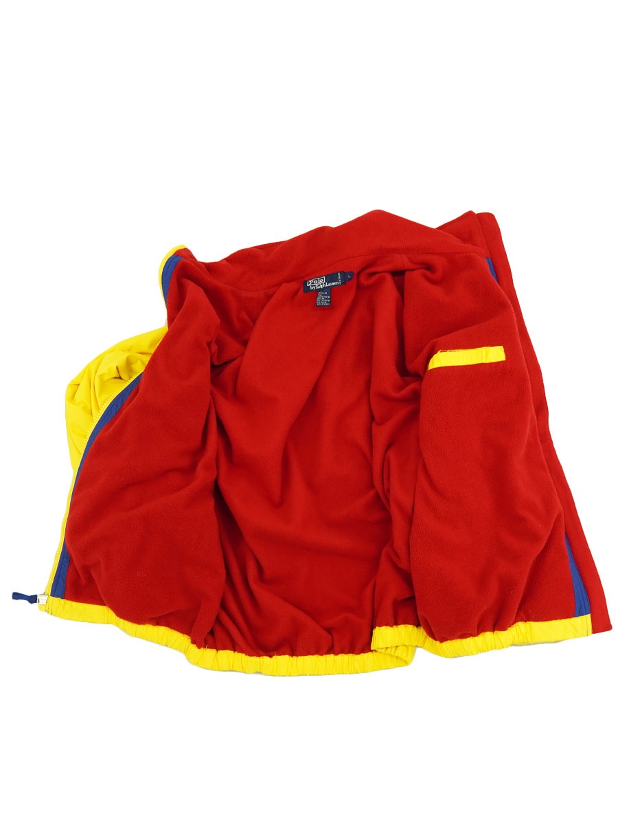 Polo Ralph 裏フリース ポリシェルJKT POLO SPORT イエロー×レッド 表記(L) 
