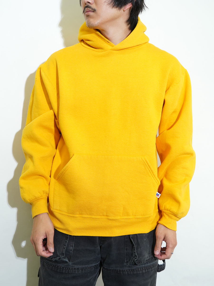 RUSSELL ATHLETIC イエローパーカー M 80年代〜90年代 90's RUSSELL ATHLETIC 無地スウェットパーカ イエロー 表記(M