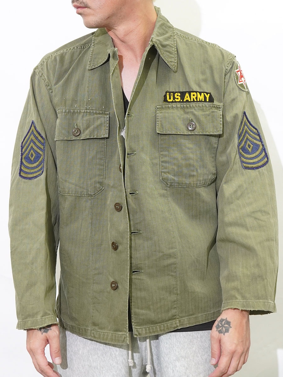 40's～ U.S.ARMY M-47 ヘリンボーンツイル ユーティリティージャケット