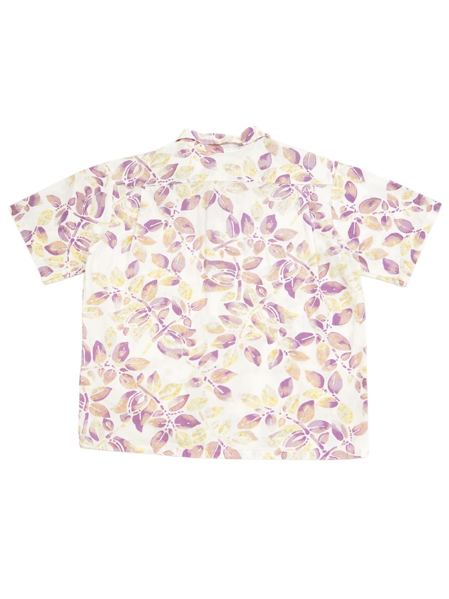 70's OP ボタニカル柄 コットンハワイアンシャツ 表記(L)