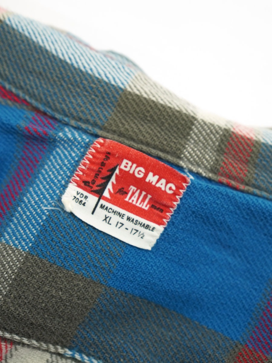 60's BIG MAC for TALL men 好配色チェック フランネルシャツ 表記(17