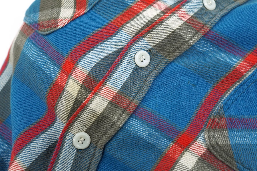早い者勝ち‼️BIG MAC 好配色ネルシャツ M 青赤チェック 60's BIG MAC for TALL men 好配色チェック フランネルシャツ 表記(17