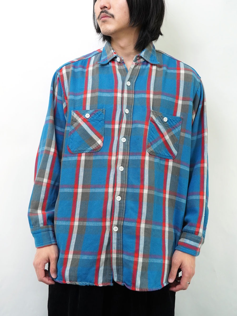 60's BIG MAC for TALL men 好配色チェック フランネルシャツ 表記(17
