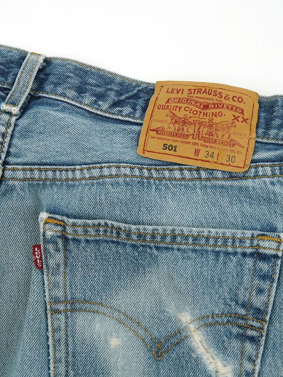 00'S LEVI'S 501 DAMAGE！ JEANS (SIZE.W34 L30) MADE IN USA | すべて