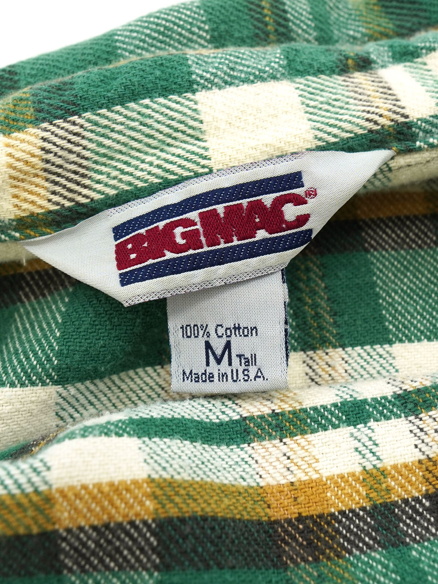 80's BIG MAC 好配色チェック フランネルシャツ 表記(M TALL) | すべて