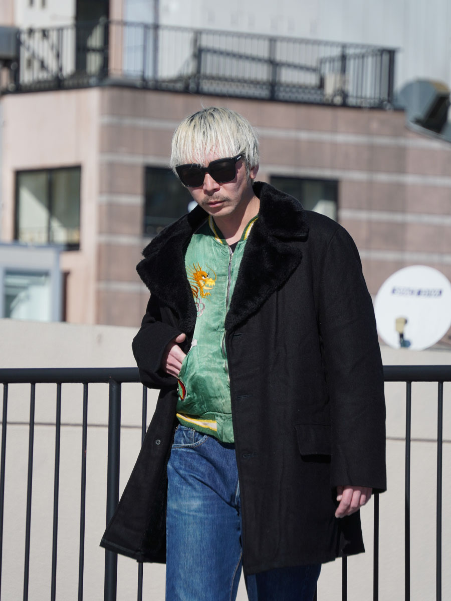 60s ギャングコート　ブラック 60s 70s zero king vintage ウール ボア ギャングコート 古着 used