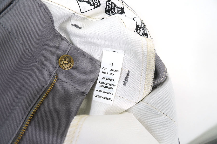 BEN DAVIS ''GORILLA CUT'' WORK PANTS GREY (SIZE.W32 L30) NOS MADE