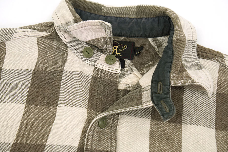 RRL 100％コットン チンスト付き ブロックチェック柄シャツ 表記(S