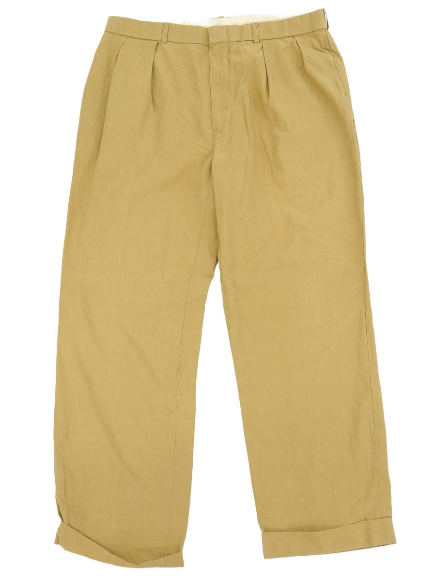 RALPH LAUREN 2TUCK SILK×COTTON PANTS BEIGE (SIZE.W36 L30) | NEW