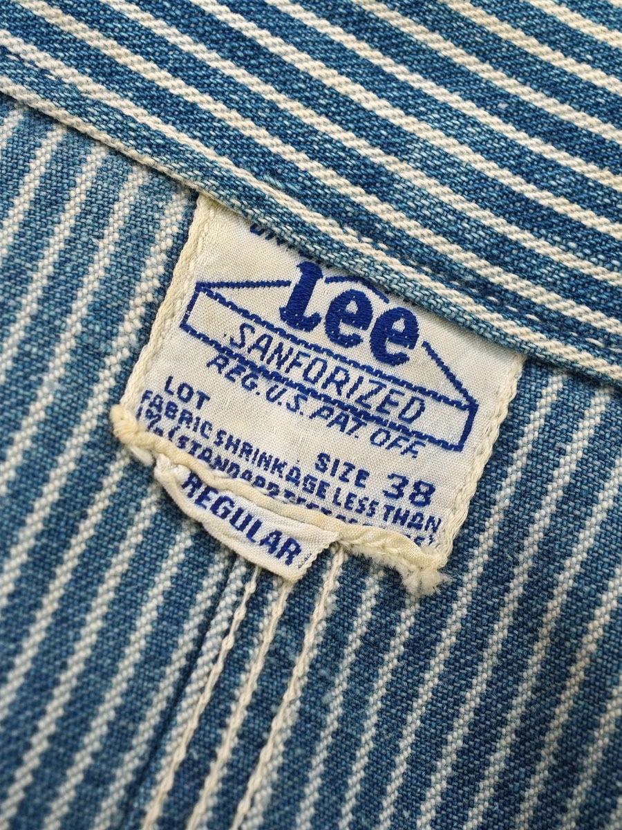 50's Lee ハウスマークタグ 98-J ヒッコリーカバーオール 表記(38 REG