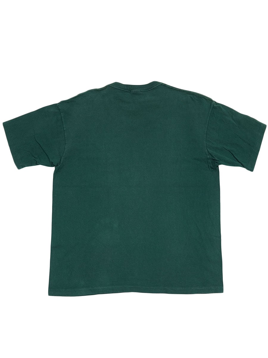 【関税込】 コットンマンツーマンTシャツ - ミリタリーグリーン OLD GAP 100%コットン ポケットTシャツ グリーン 表記(L) USA製