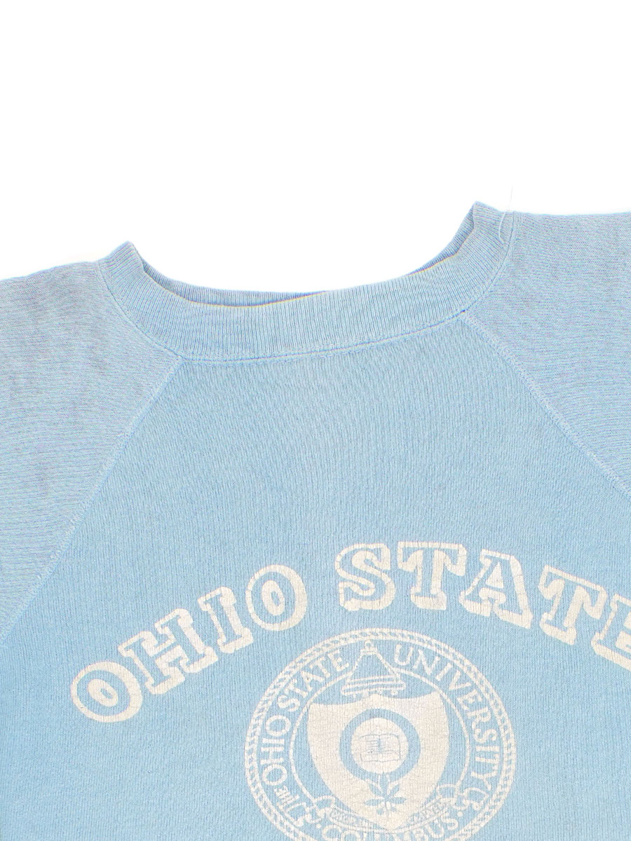 60's ''OHIO STATE UNIVERSITY'' 3段プリント ラグランスウェット