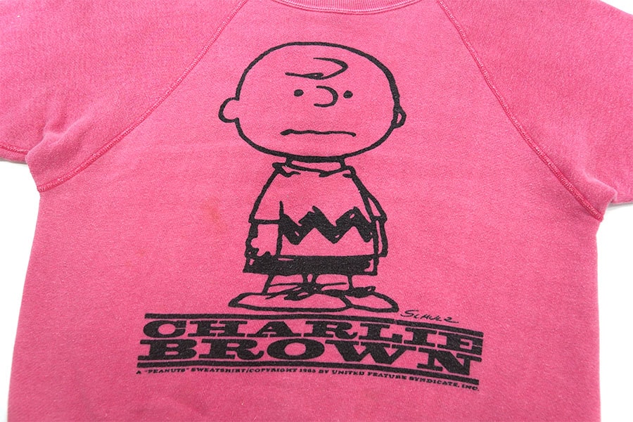 60's SPRUCE ''チャーリー・ブラウン'' 両面染み込みプリント ラグラン