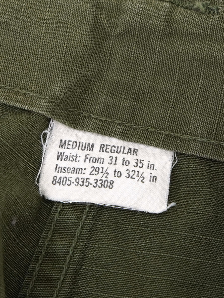 69年USARMY 4thファティーグパンツ 69年製 US ARMY Jungle Fatigue Pants 4th 迷彩 M-LONG 60s 米軍