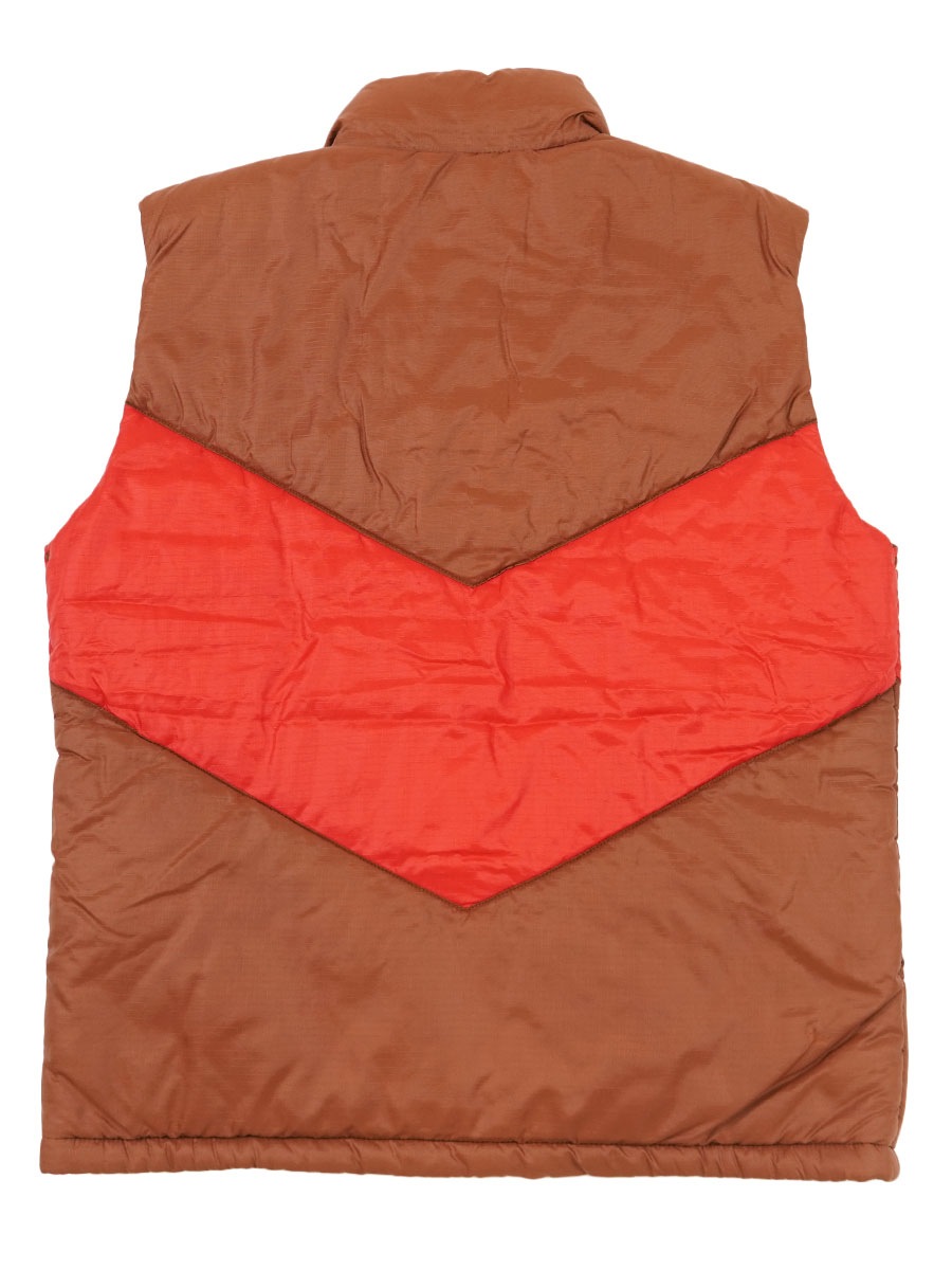 70's 茶タグ THE NORTH FACE バイカラー 中綿ベスト ブラウン×レッド