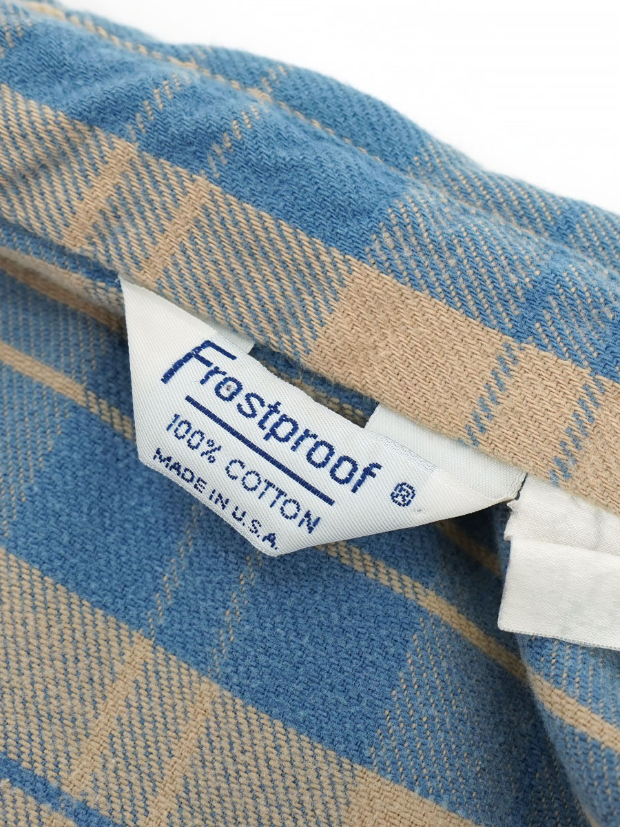 80'S FROSTPROOF PLAID FLANEL SHIRT (APPROX. MEDIUM) MADE IN USA