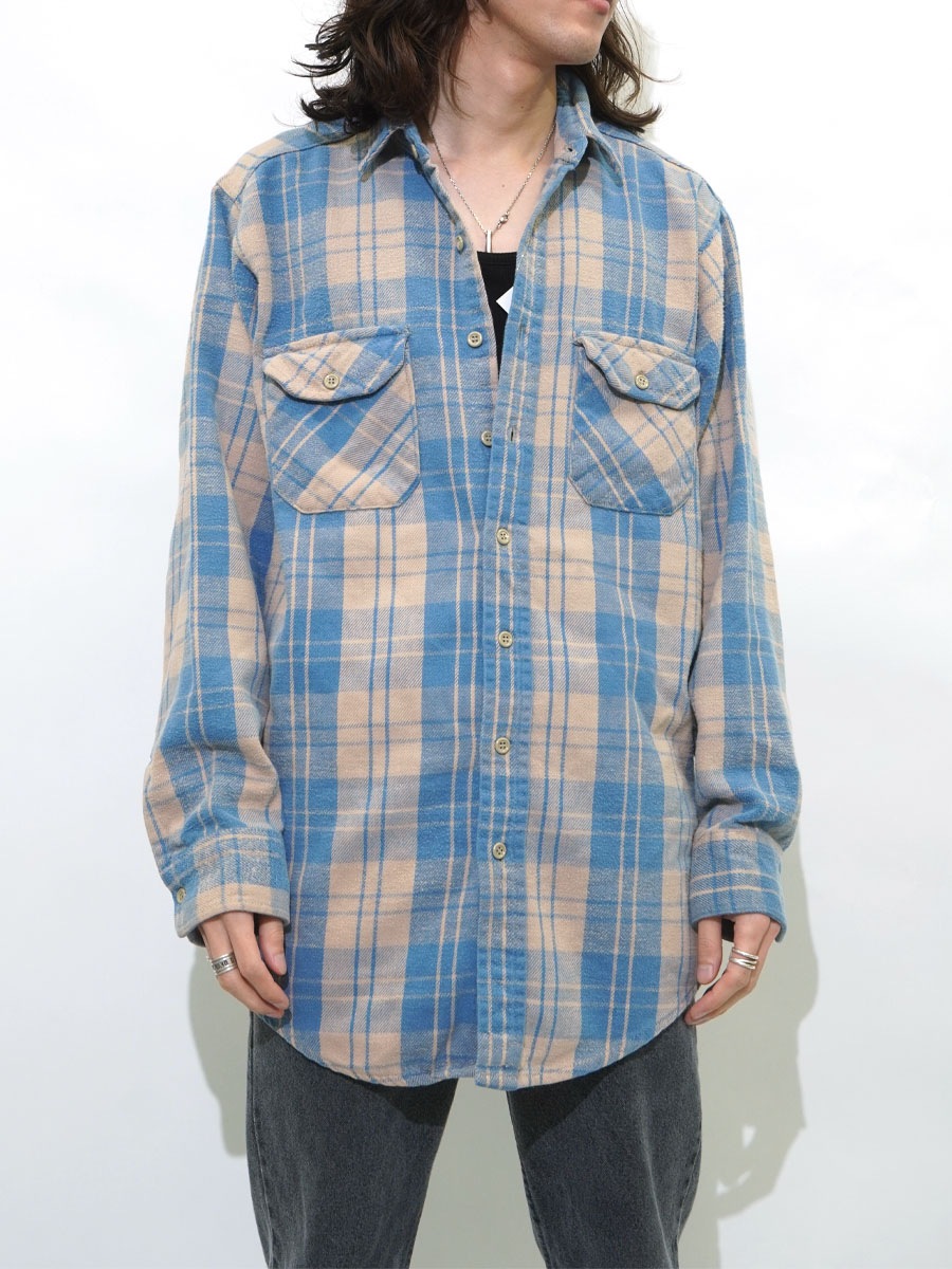 80'S FROSTPROOF PLAID FLANEL SHIRT (APPROX. MEDIUM) MADE IN USA