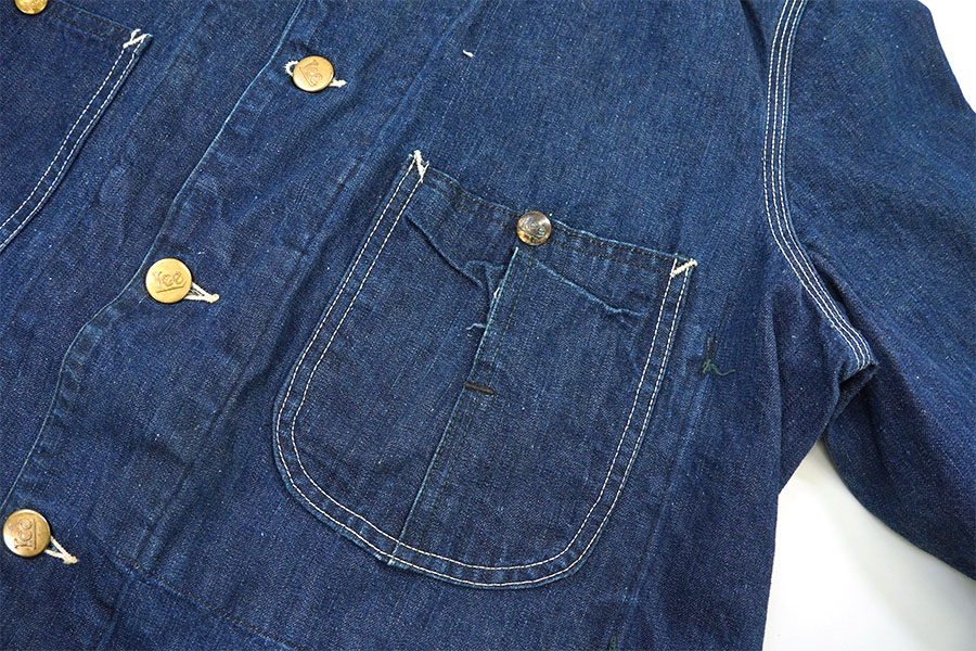 40's Lee 91-J ハウスマーク デニムカバーオール 真っ紺 表記(42