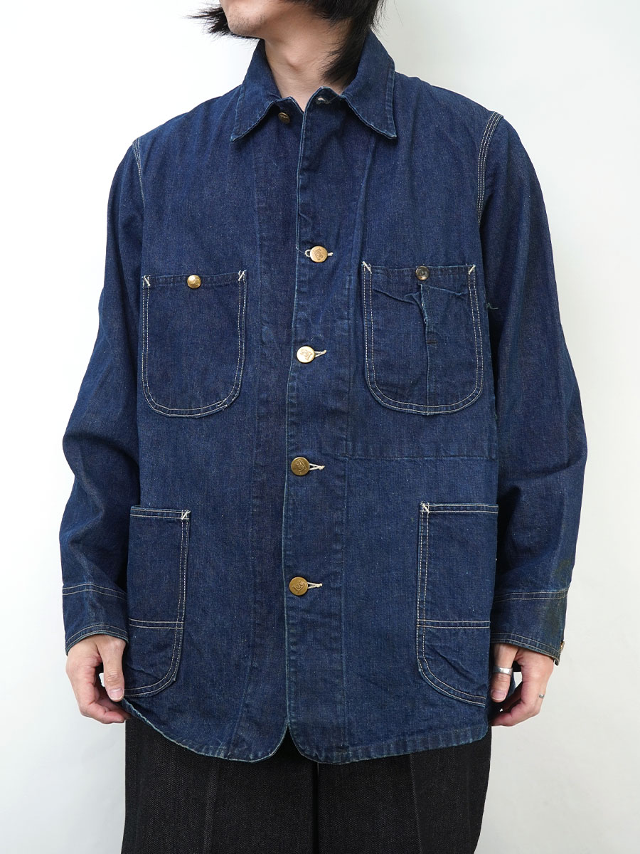 40's Lee 91-J ハウスマーク デニムカバーオール 真っ紺 表記(42