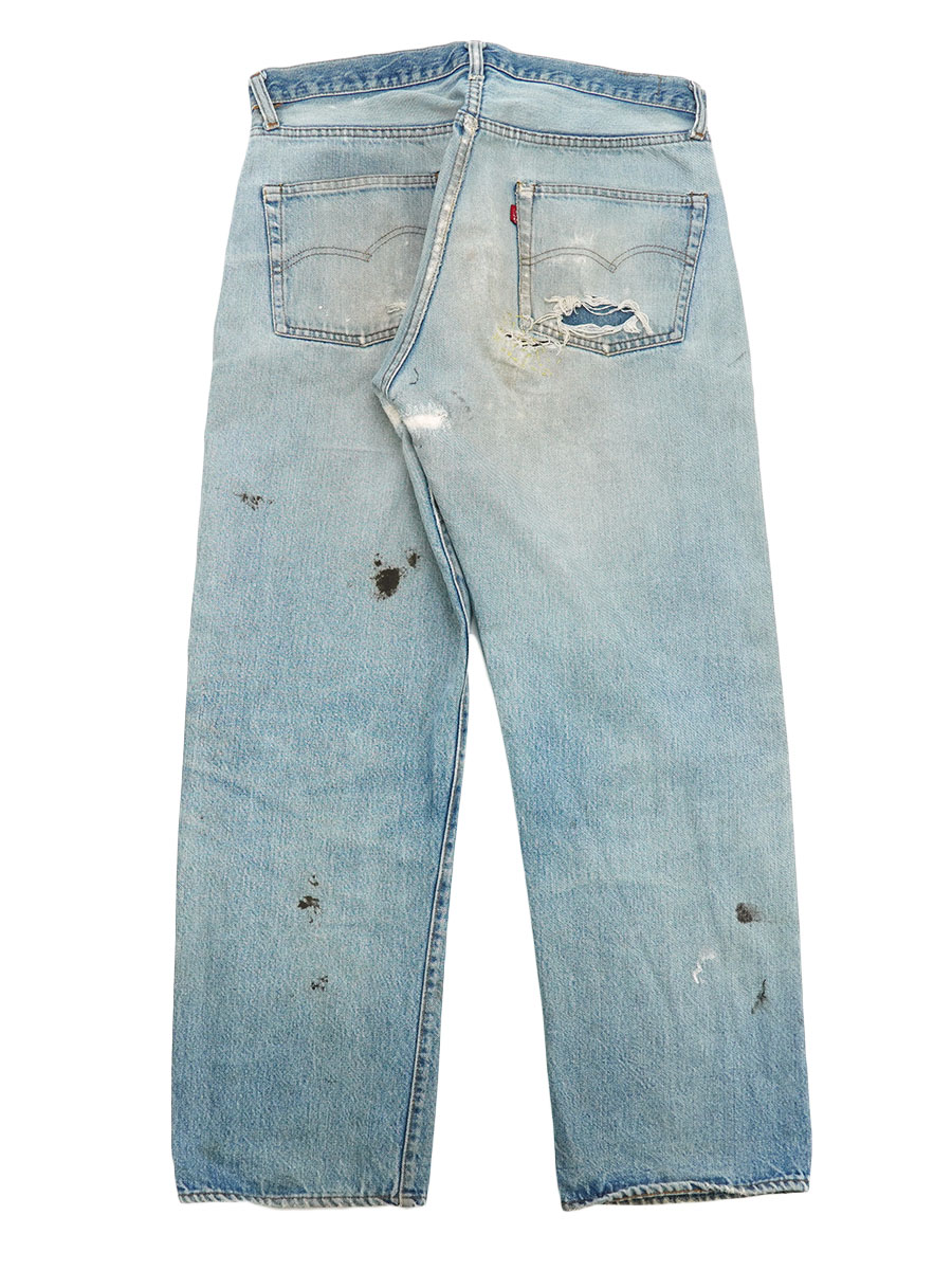 80's Levi's 501 66後期 赤耳 デニムパンツ 味ありリペア 実寸(35x30位