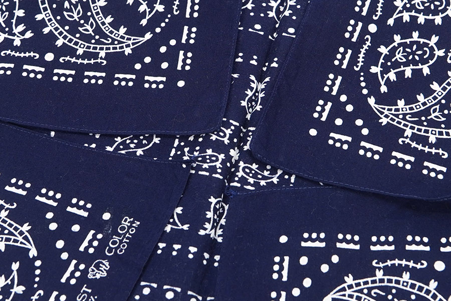 50's 下鼻 エレファントブランド ペイズリー柄 バンダナ ネイビー