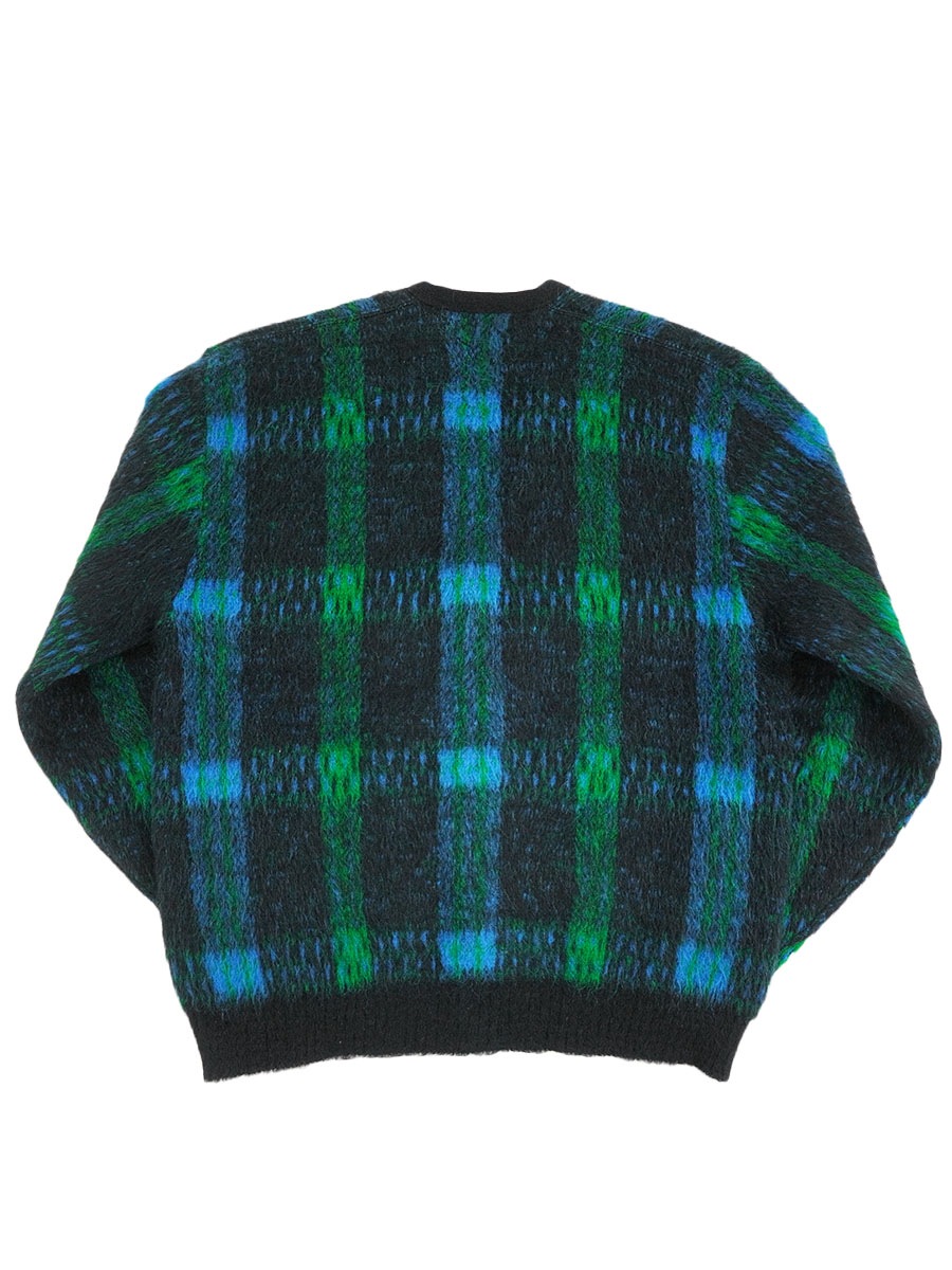 60's CAMPUS ウール×モヘア 好配色チェック柄 ニットカーディガン 表記