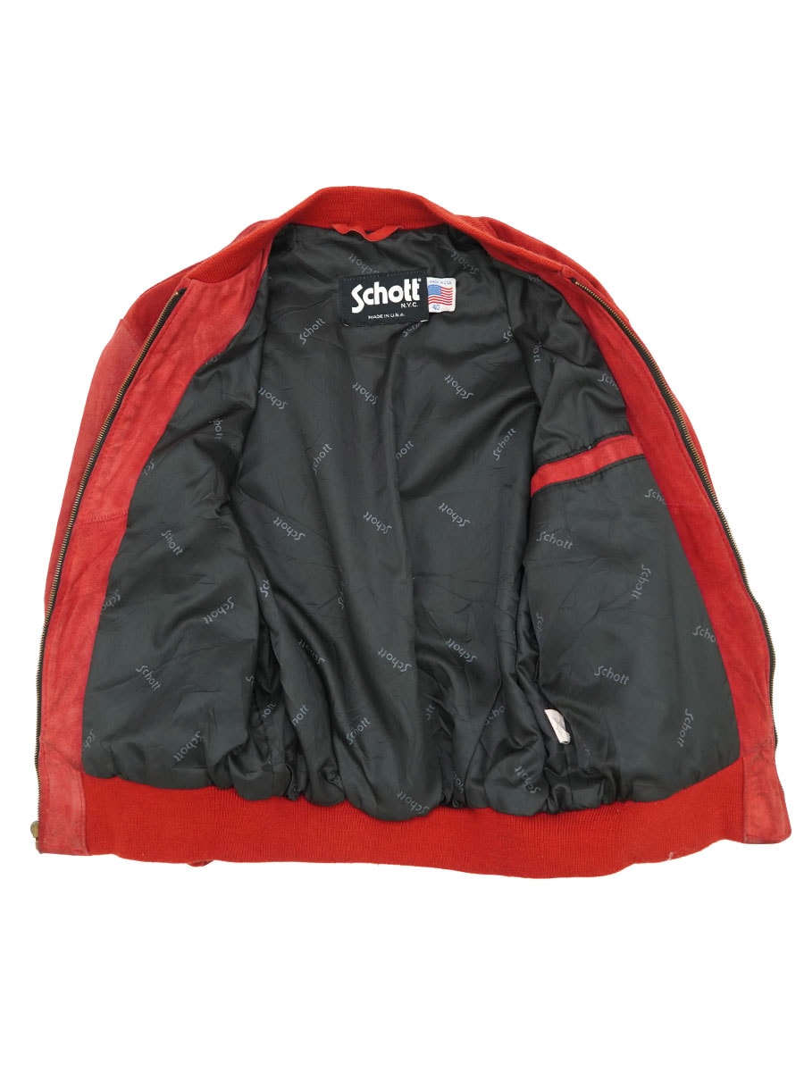 Schott スエードジャケット サイズ40 メイドインUSA 90's Schott スエードレザージャケット レッド 表記(40) USA製 | NEW