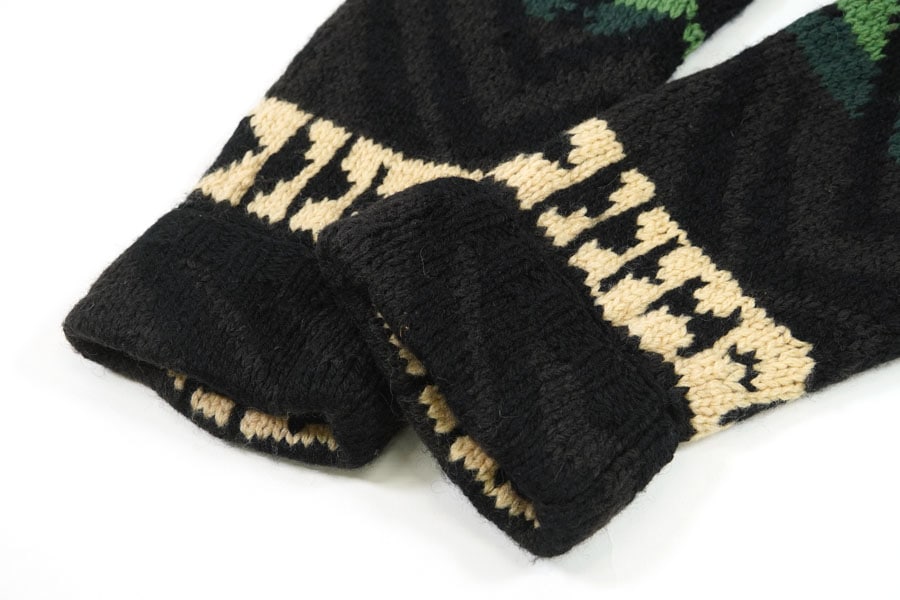 90's ラルフローレン ネイティブ柄 100%ウール ハンドニットガウン