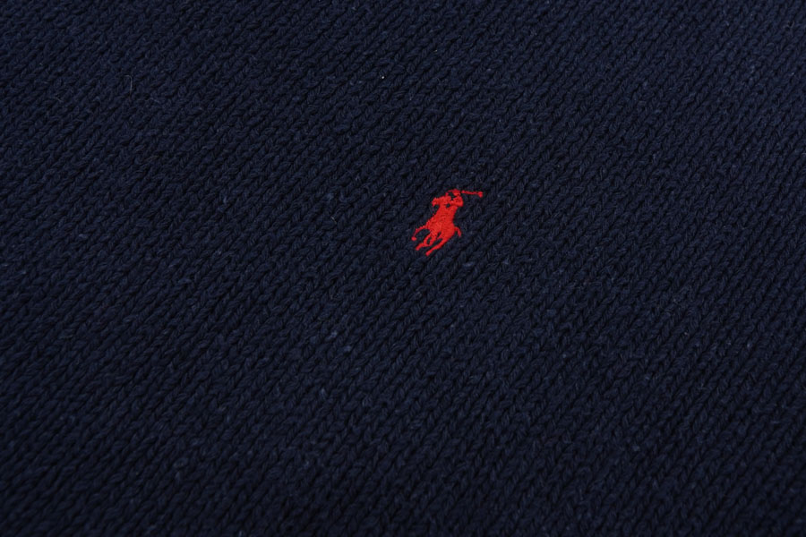 【美品】ラルフローレン　ロゴワッペンコットンニット　ネイビー Polo Ralph Lauren 