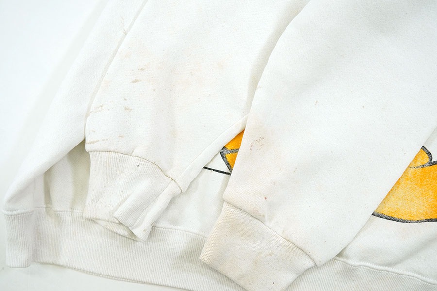 80's Disney ミッキーマウス オーバープリント スウェット ホワイト 実寸(XL位) USA製