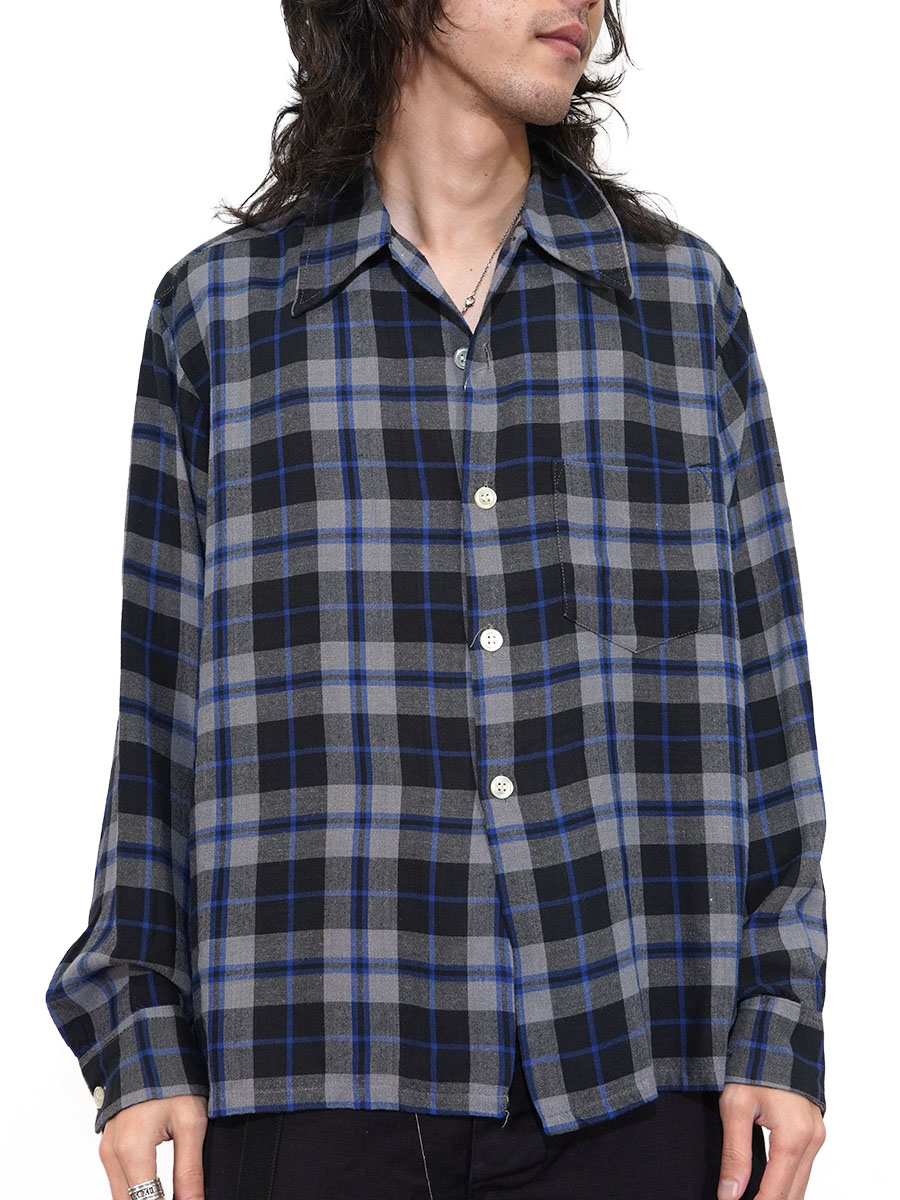 テ*ン様 60s Golden Key レーヨンシャツ オープンカラーシャツ チ 60's Golden Key 好配色チェック レーヨンシャツ 表記(L) | NEW