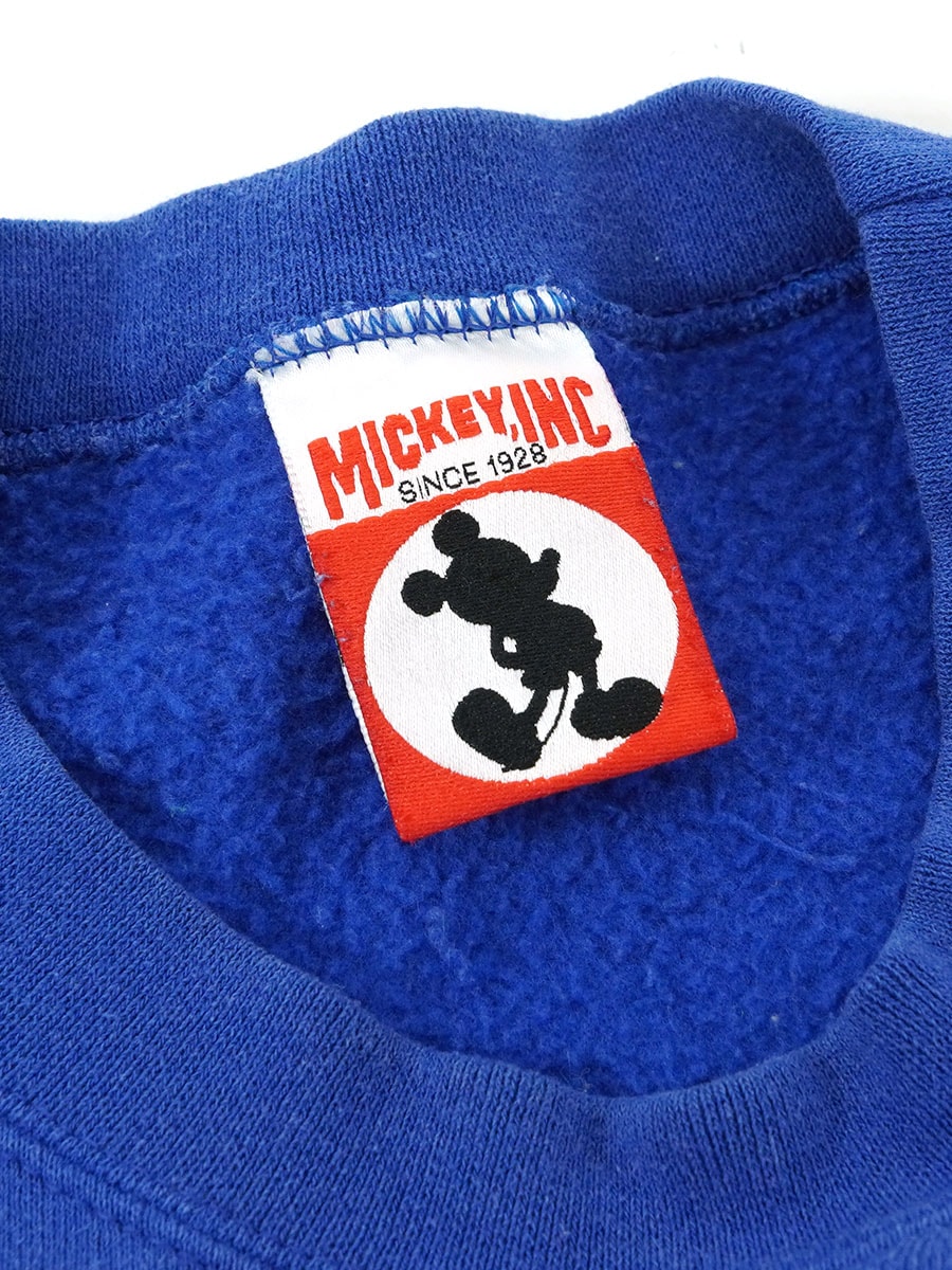 ミッキーマウス スウェット ブルー 90's MICKEY,INC ミッキーマウス スウェット ブルー 表記(XL) USA製