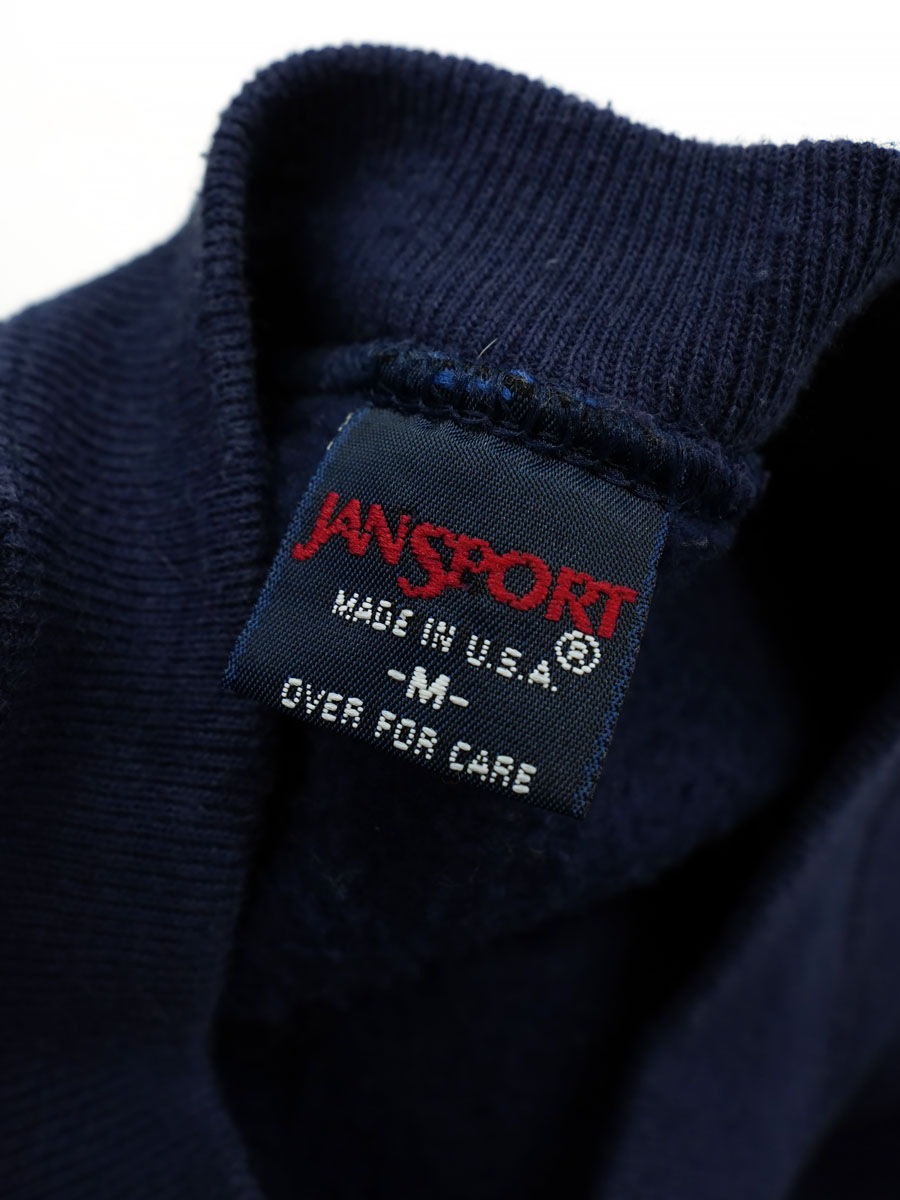80's～ JANSPORT ''UNIVERSITY OF DELAWARE'' 3段フロッキープリント スウェット 表記(M) USA製