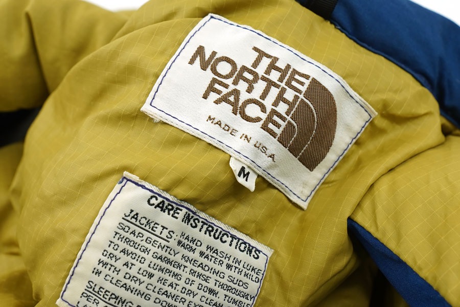 80's 茶タグ THE NORTH FACE ダウンベスト ネイビーブルー 表記(M