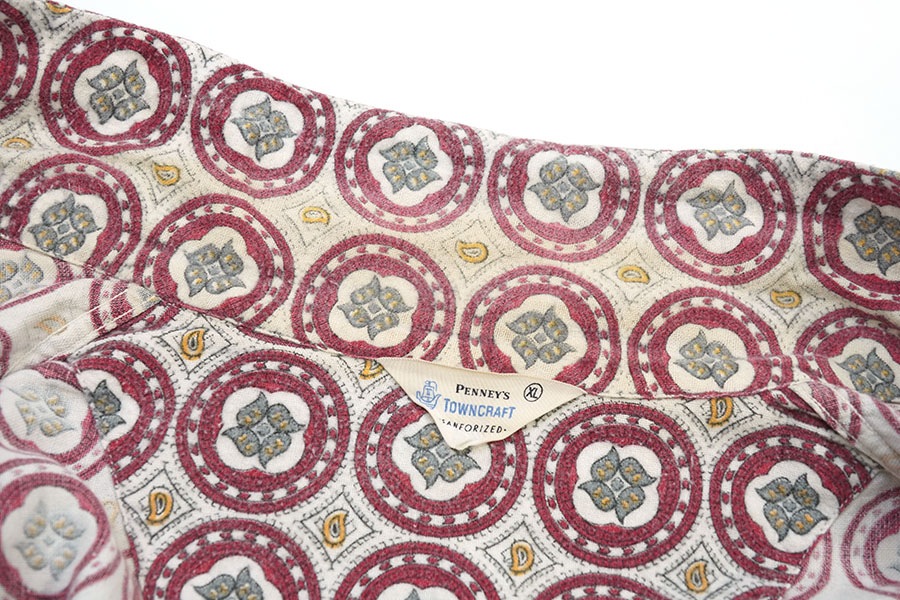 60's PENNEY'S TOWNCRAFT 総柄 プリントフランネル パジャマシャツ