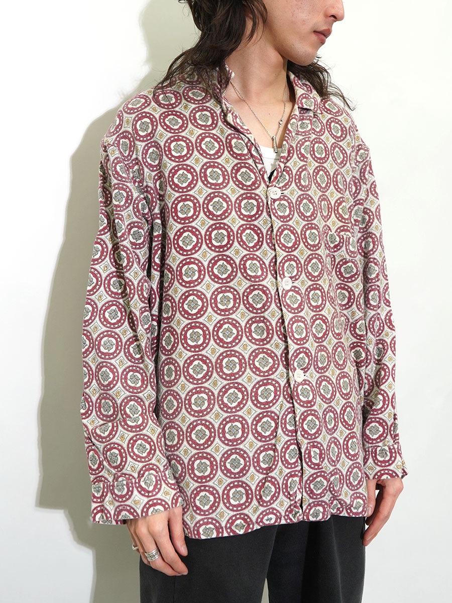 60's PENNEY'S TOWNCRAFT 総柄 プリントフランネル パジャマシャツ