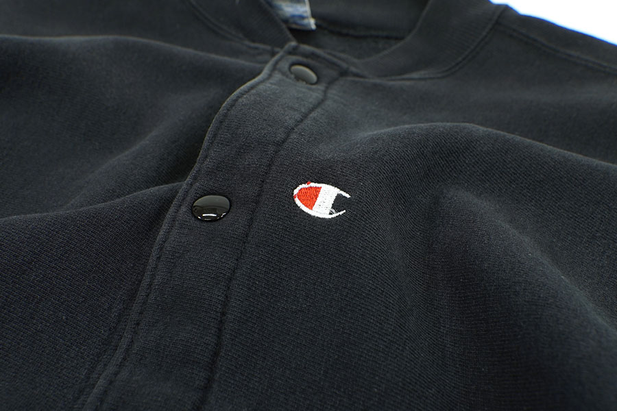 90'S CHAMPION REVERSE WEAVE FULL SNAP SWEAT CARDIGAN PLAIN BLACK