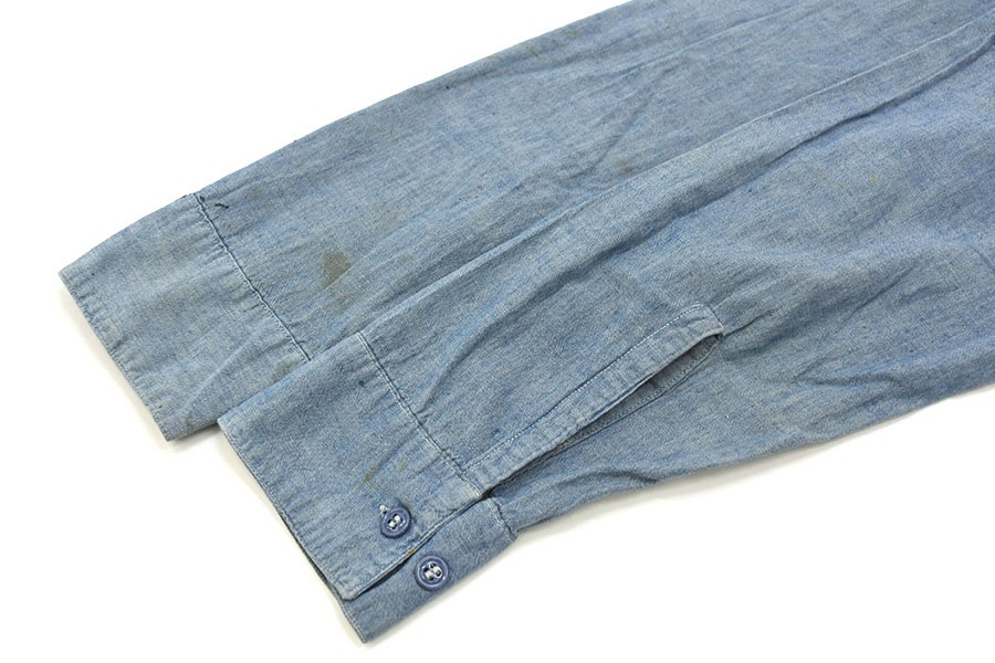 60's U.S.NAVY シャンブレーシャツ ステンシル 表記(M)